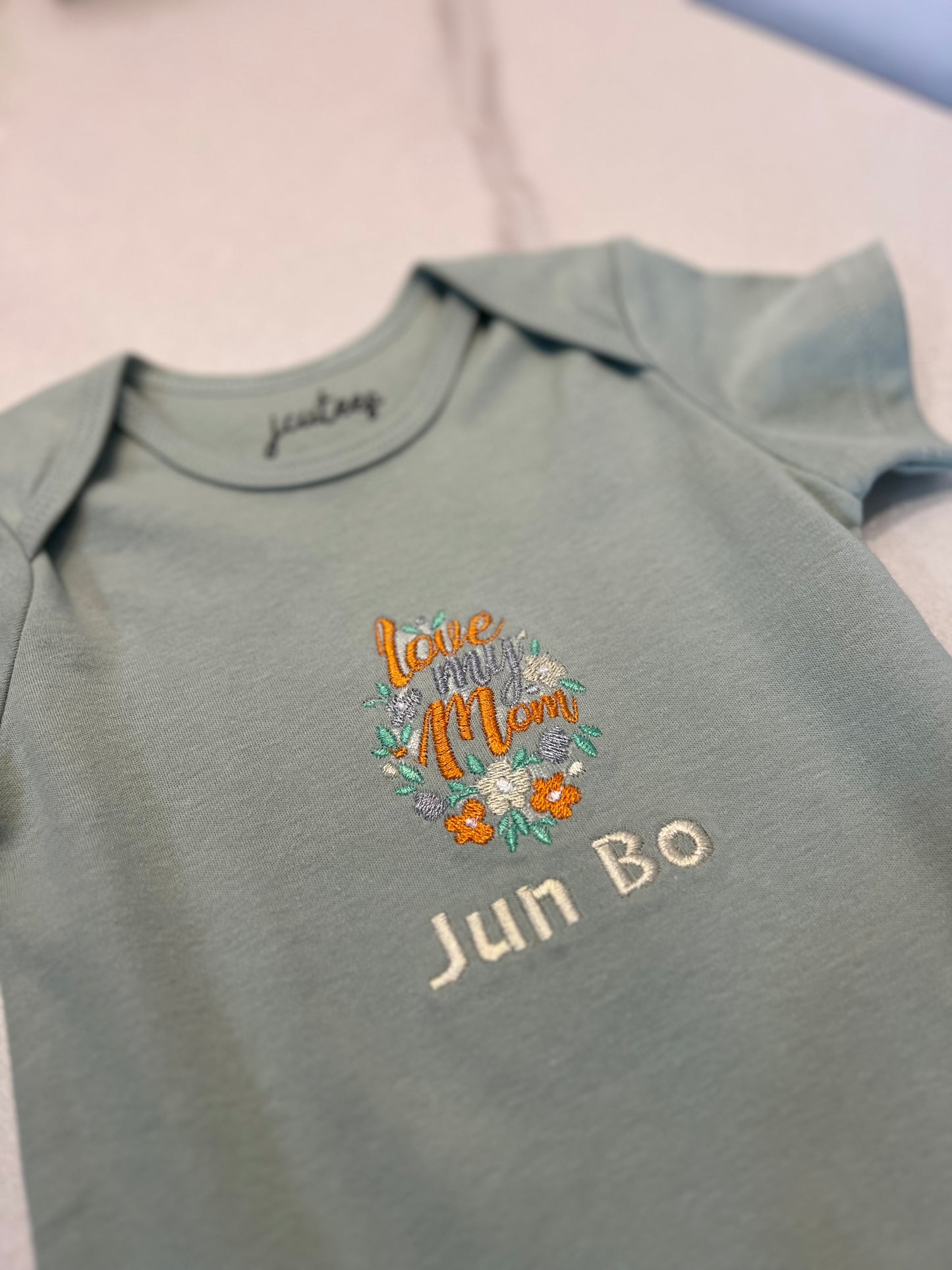 Personalised "Love My Mum" Kimono Baby Romper Set #GS104