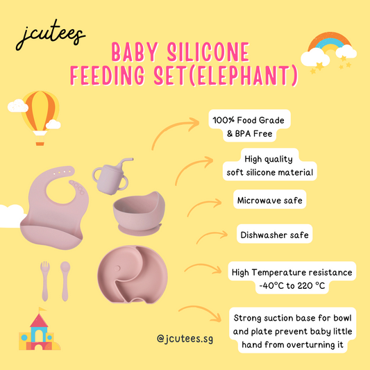 Baby Silicone Feeding Set (elephant) #F200